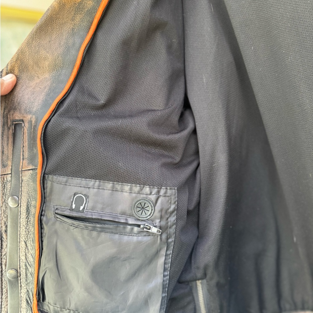 Brown Leather Motorcycle Riding Jacket - Picture 9 of 15